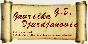 Gavrilka Đurđanović vizit kartica